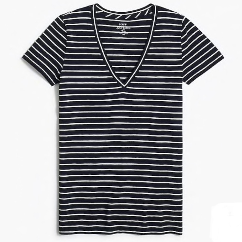 NWT J. CREW FACTORY NAVY/WHITE STRIPED T-SHIRT